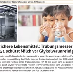 Sichere Lebensmittel: Trübungsmesser schützt Milch vor Glykol-Verunreinigung